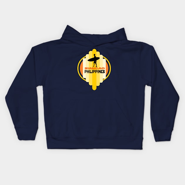 Surfing Siargao Philippines for Surfers Kids Hoodie by etees0609